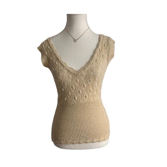 Fresh + Wear Size Medium Super Fitted Vintage Body Flattering Layering Top - Picture 1 of 5